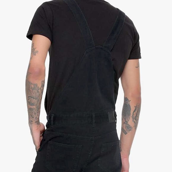 Hot Topic XXX RUDE Black Destructed Overalls - Unisex Size 28 Waist - Picture 6 of 11